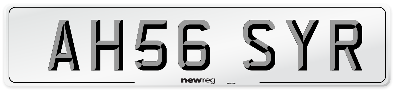 AH56 SYR Number Plate from New Reg
